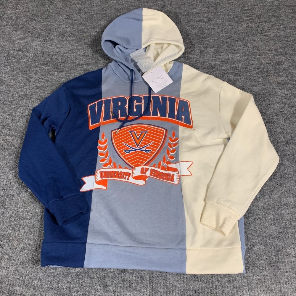 Virginia‎ Cavaliers Hoodie Womens Small Blue Pullover Sweatshirt Oversized New